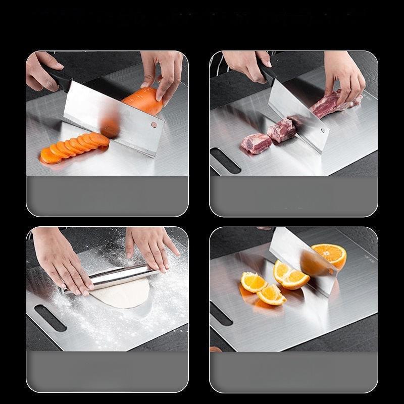 Dual-Sided Stainless Steel Chopping Board - Hygienic & Durable Kitchen Cutting Board for Meat, Veggies & More(20*30cm)